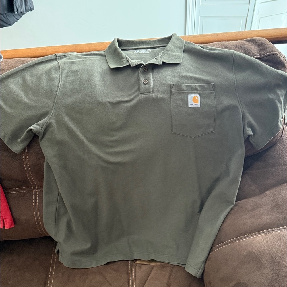 Carhartt Men's Forest Green Polo Shirt